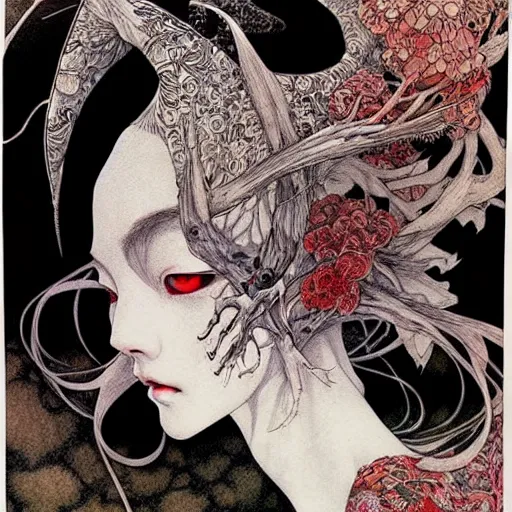 Image similar to prompt: Portrait painted in Superflat style drawn by Vania Zouravliov and Takato Yamamoto, inspired by Fables, intricate acrylic gouache painting, high detail, sharp high detail, manga and anime 2000