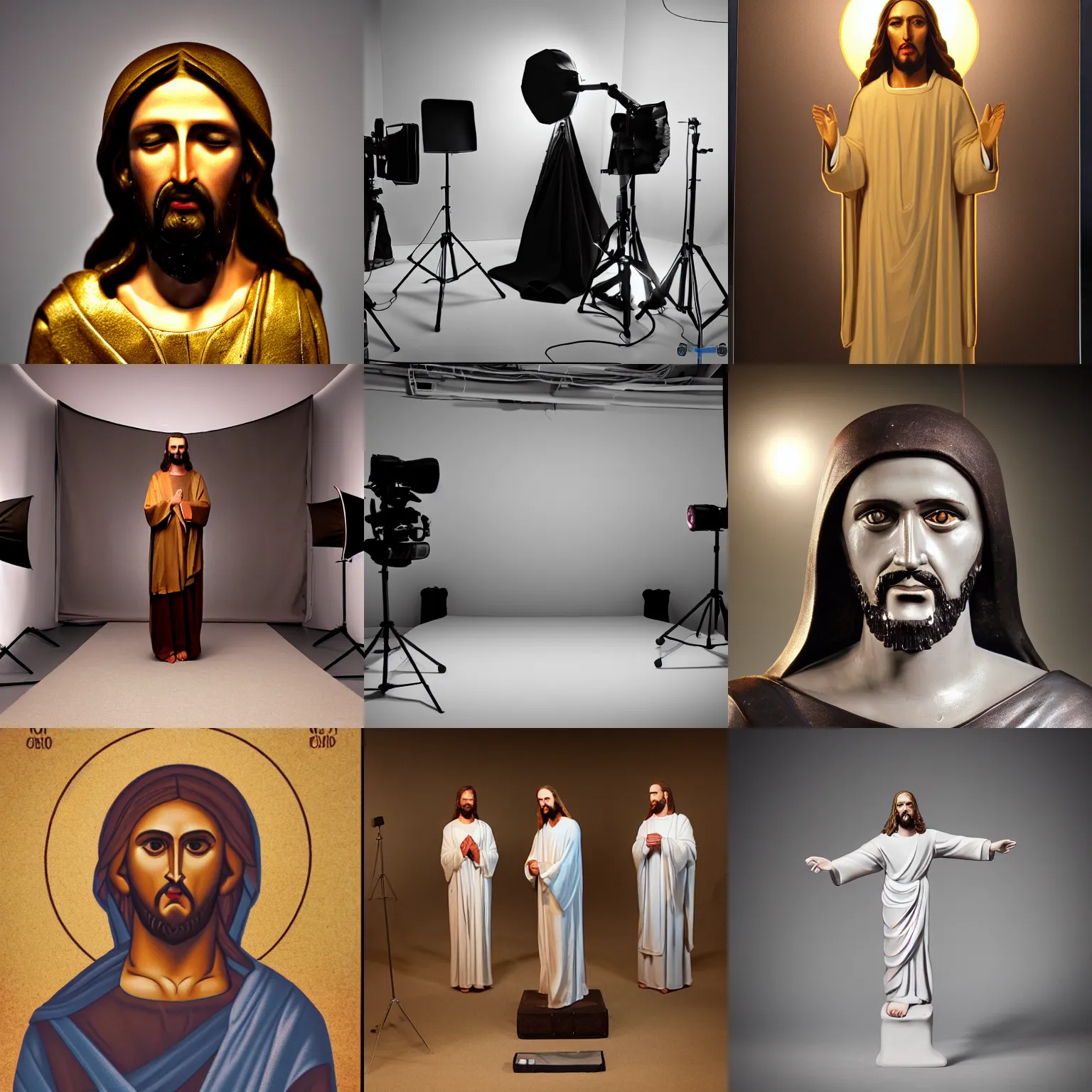 Prompt: studio photography of android jesus christ
