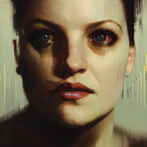 Prompt: elisabeth moss, hyperrealistic portrait, bladerunner street, art of elysium by jeremy mann and alphonse mucha, fantasy art, photo realistic, dynamic lighting, artstation, poster, volumetric lighting, very detailed face, 4 k, award winning