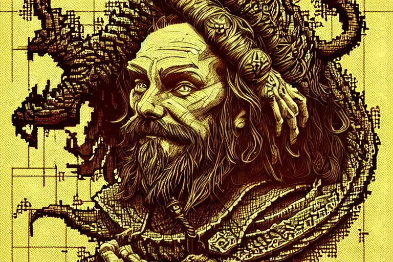 Prompt: the bard's tale, beautiful detailed pixelart by albertov, intricate details, beautiful, dithered gradients, volumetric lighting, cgsociety, artstation, smooth, sharp focus, 2 d illustration, amazing art by dan mumford