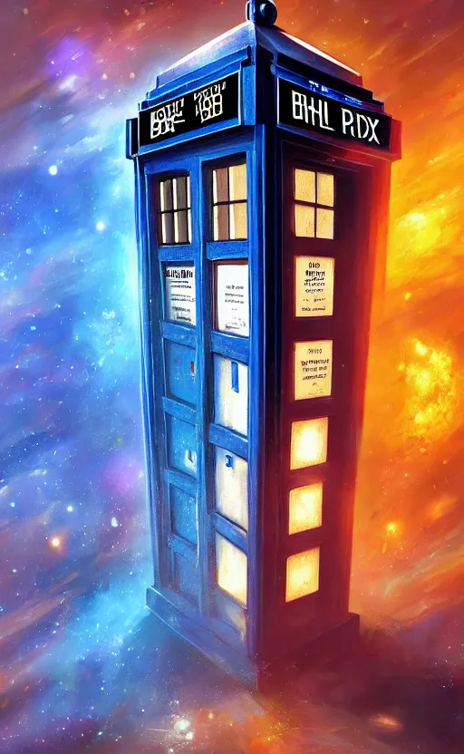 Image similar to a portrait of a tardis, in space, dynamic lighting, photorealistic fantasy concept art, trending on art station, stunning visuals, creative, cinematic, ultra detailed