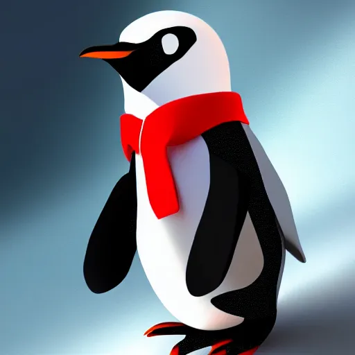 Prompt: Beautiful digital art of a cute penguin wearing a black coat with a red necktie and sunglasses, highly detailed, trending on artstation, digital art, 4k