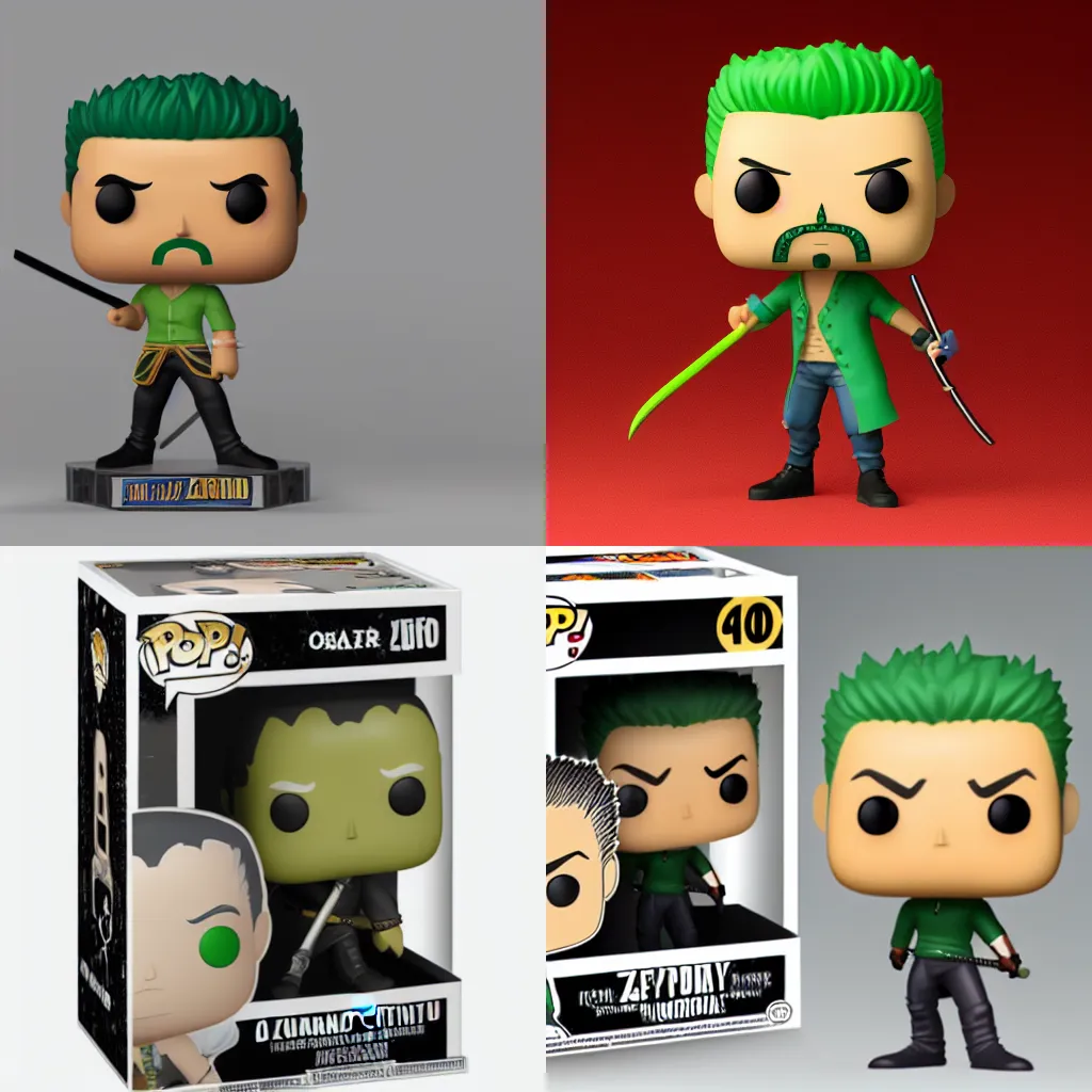 Funko Pop Roronoa Zoro Figurine · Creative Fabrica