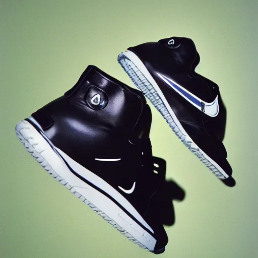 Image similar to a studio photoshoot of a nike sneaker x travis scotts collab, realistic, color film photography by tyler mitchell, 3 5 mm, graflex