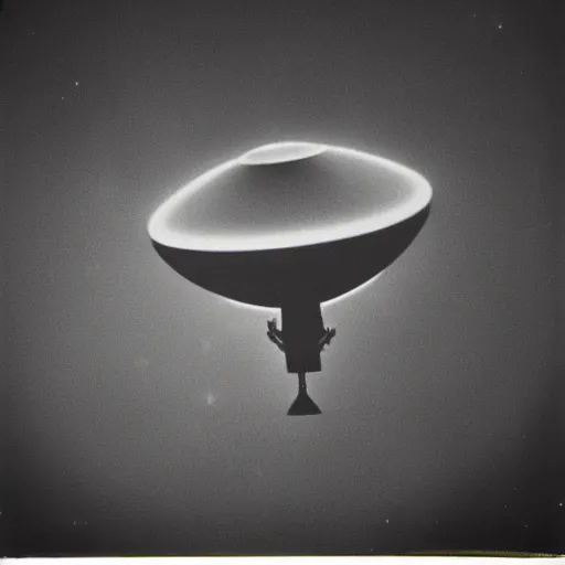 Image similar to leaked image of a ufo, grainy, 1 9 6 8, expired film