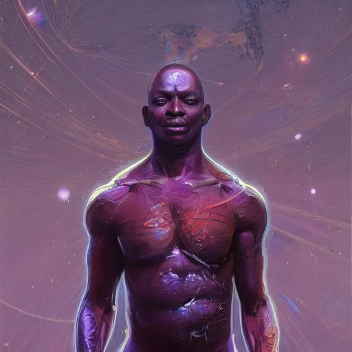 Image similar to an african!! cosmic god bending space time, watchmen, dim light, bloom, front game card, marvel comics, dark, intricate, highly detailed, smooth, artstation, digital illustration by ruan jia and mandy jurgens and artgerm and wayne barlowe and greg rutkowski and zdislaw beksinski, and adi granov