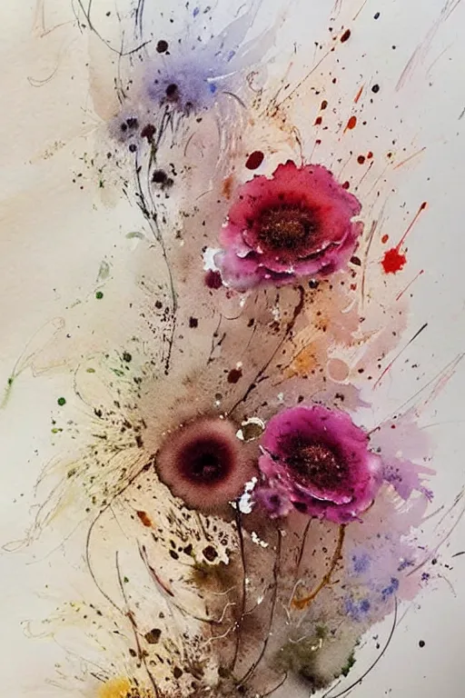 Original Art Loose Floral Watercolor Painting, Home Decor