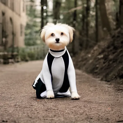 Image similar to how would a dog wear pants? by gustave carus cinematic beautiful photography