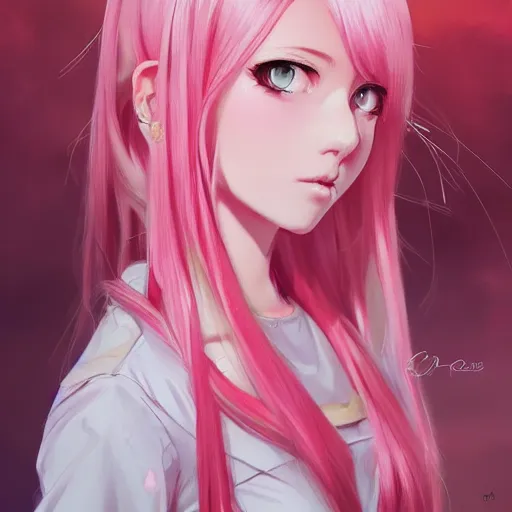 Image similar to anime teen girl, pink hair, gorgeous, amazing, elegant, intricate, highly detailed, digital painting, artstation, concept art, sharp focus, illustration, art by Ross tran