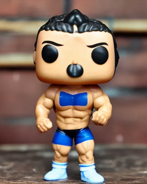 Image similar to Wrestler Funko Pop. Photographic, photography