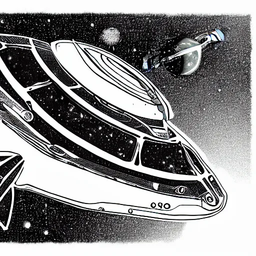 Prompt: space ship by c. foss