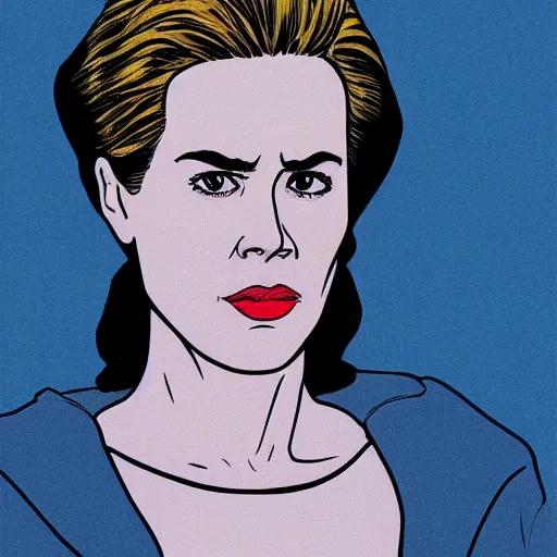 Image similar to sarah paulson retro minimalist portrait by jean giraud, moebius starwatcher comic, 8 k