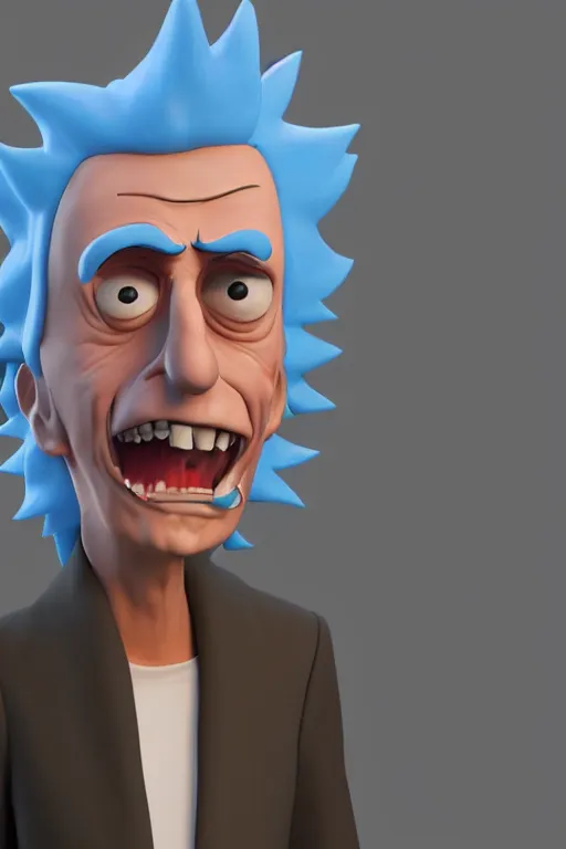 Prompt: 3d hiper-realistic Rick Sanchez from Rick and Morty, 8k