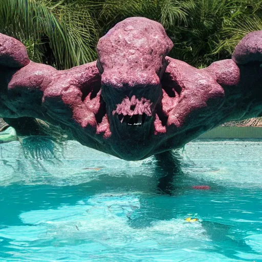 Prompt: a photograph of a monster from the pool