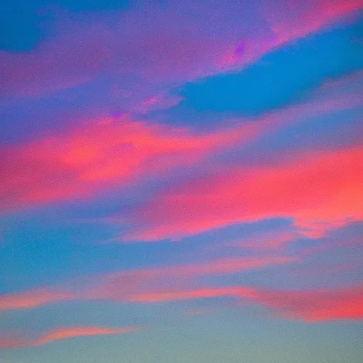 Prompt: color clouds while sunset.
