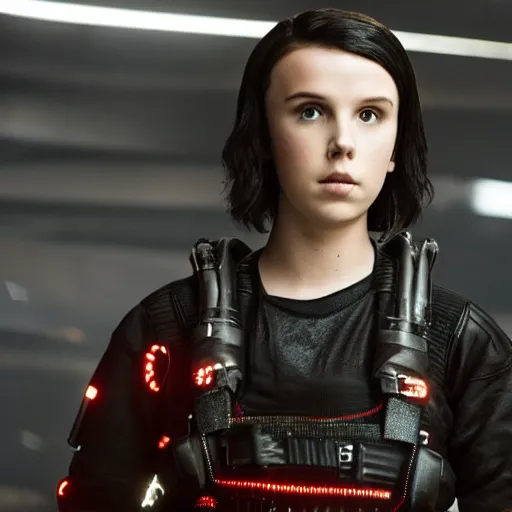 Image similar to Cyberpunk Millie Bobby Brown