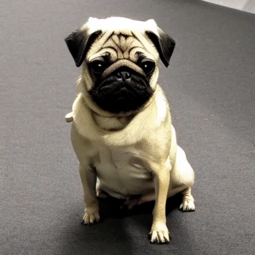 Image similar to pugs with armor, reflections, shiny, Excalibur,