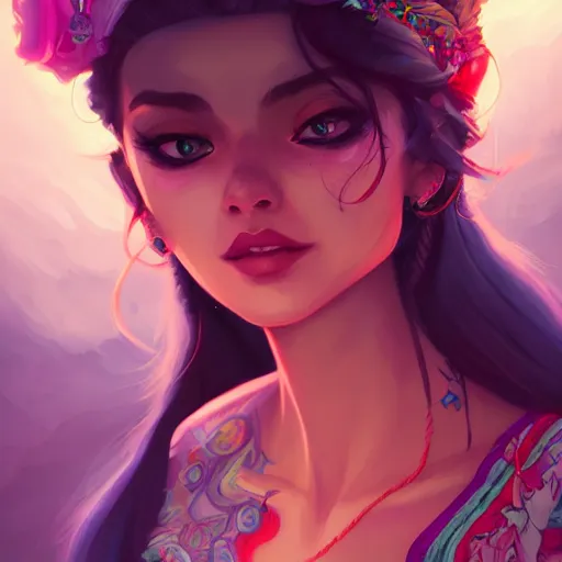 Image similar to a portrait of a beautiful gypsy, art by lois van baarle and loish and ross tran and rossdraws and sam yang and samdoesarts, digital art, highly detailed, intricate, sharp focus, Trending on Artstation HQ, deviantart, unreal engine 5, 4K UHD image