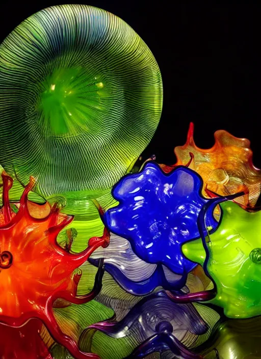 Image similar to a table light designed by dale chihuly