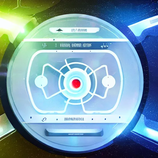 Image similar to sci-fi interface of a spaceship, sharp details, glowing icons, behance