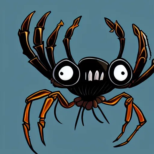 Image similar to a crab in the style of Hollow Knight