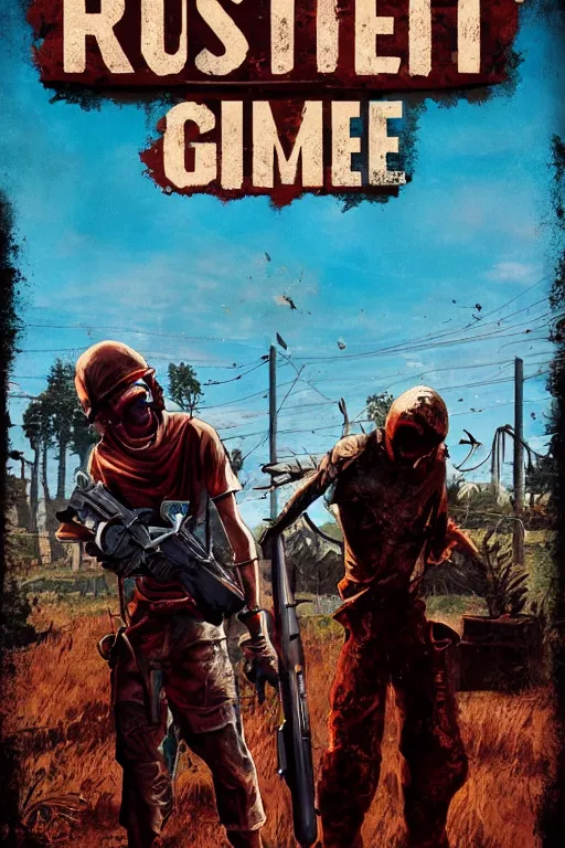 Prompt: Rust game poster