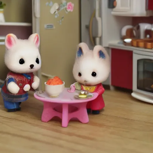 Image similar to The Sylvanian family in an empty house because everything is expensive