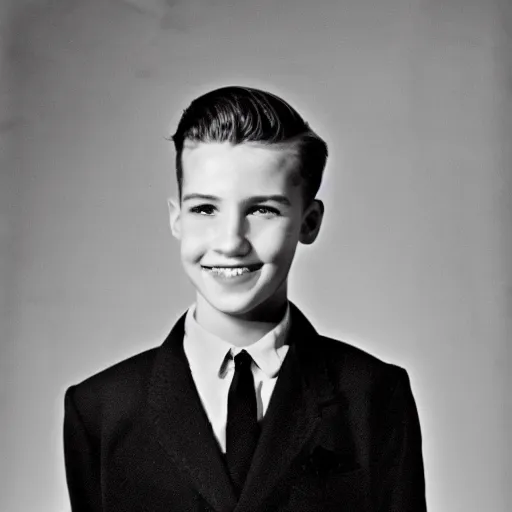 Image similar to a photographic portrait of a very handsome young man in the 1 9 5 0 s