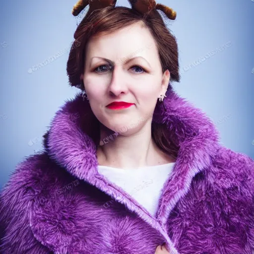 Image similar to fluffpunk fast portrait of a lady 3 6 years old, with thaw