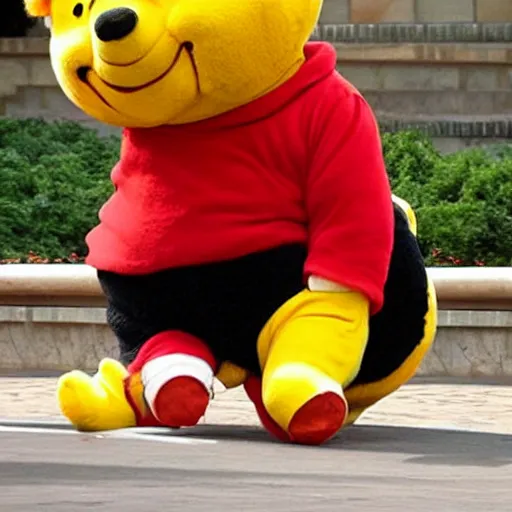 Image similar to Xi Jinping in a Winnie the Pooh costume