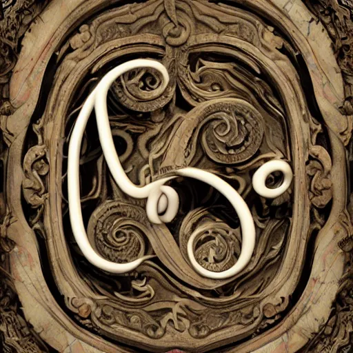 Prompt: a 3 d render of letter c made from marble, the style of rococo, c letter : 9, calligraphy, wes anderson background, intricate details, ancient swirls, pastel colors, colorful, octane render, digital painting, hyperdetails, unreal engine, letter design, type design, featured behance type design, ivory and black marble, museum piece, dynamic light,