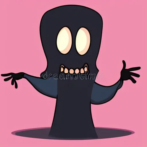 Image similar to funny cartoon drawing of a grim reaper, vector illustration, style of disney animation