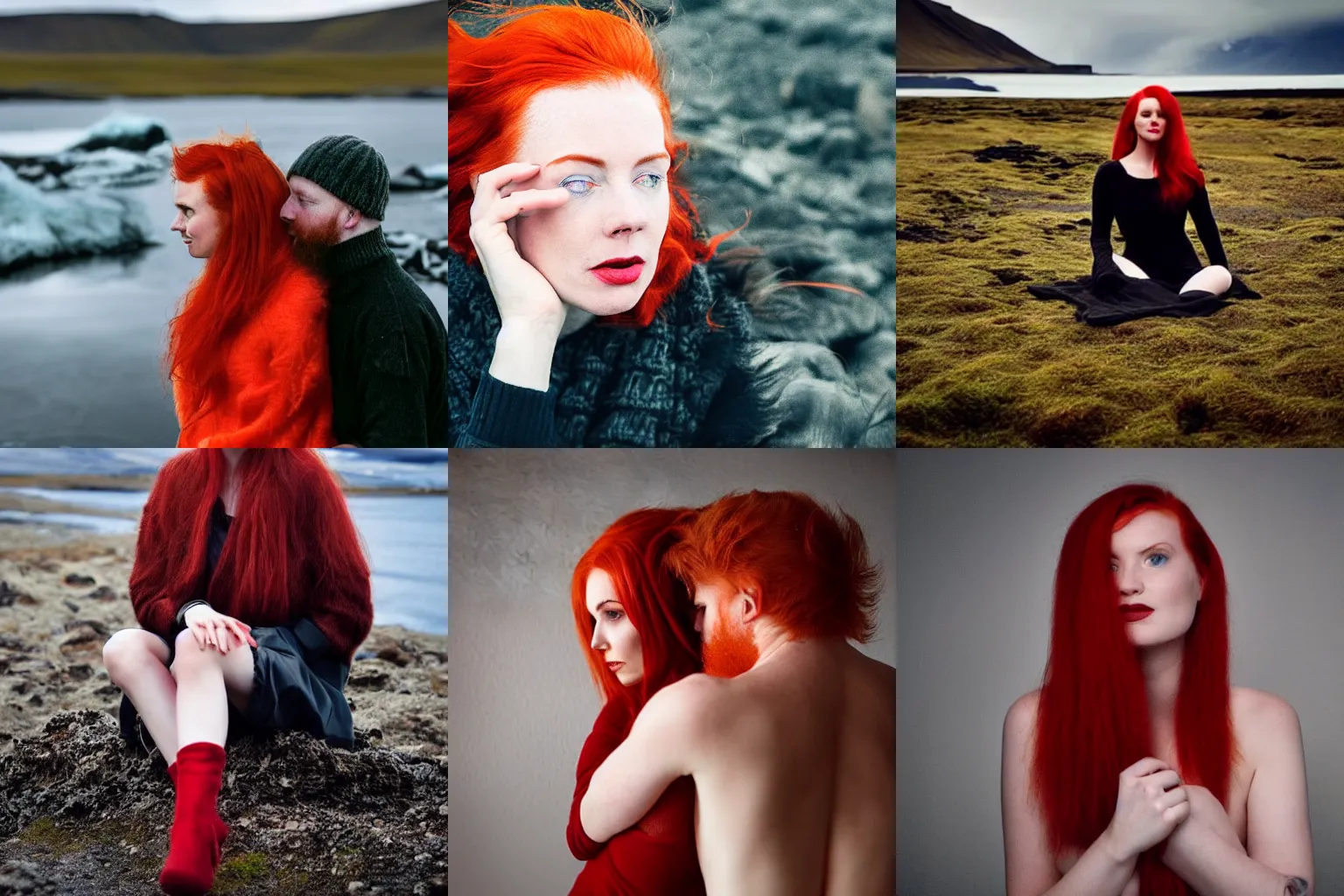 Prompt: Beautiful photo of an Icelandic self absorbed red head entrepreneur suggesting intimacy without elaborating further