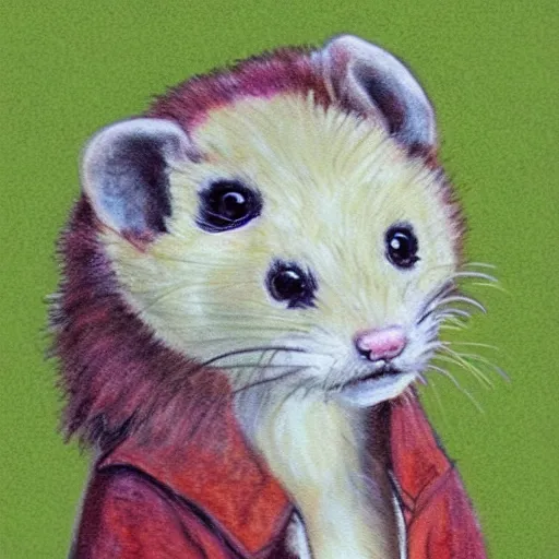 Prompt: Furry ferret art