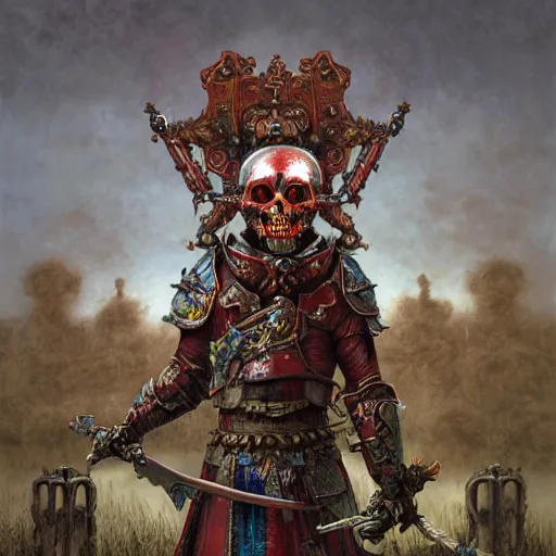 Image similar to anthropomorphic shiba inu, red metal skullknight armor, standing, graveyard of skulls tombs crosses, fantasy 3 d render, masterpiece, light aura, by donato giancola and greg rutkowski and wayne barlow and zdzisław beksinski, shiba inu realistic face