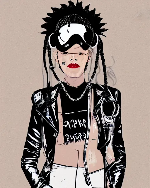 Image similar to cypherpunk fashion illustration