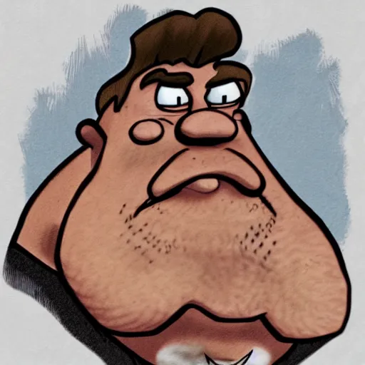 Image similar to fantasy art sketch of fred flintstone as an old curmudgeon