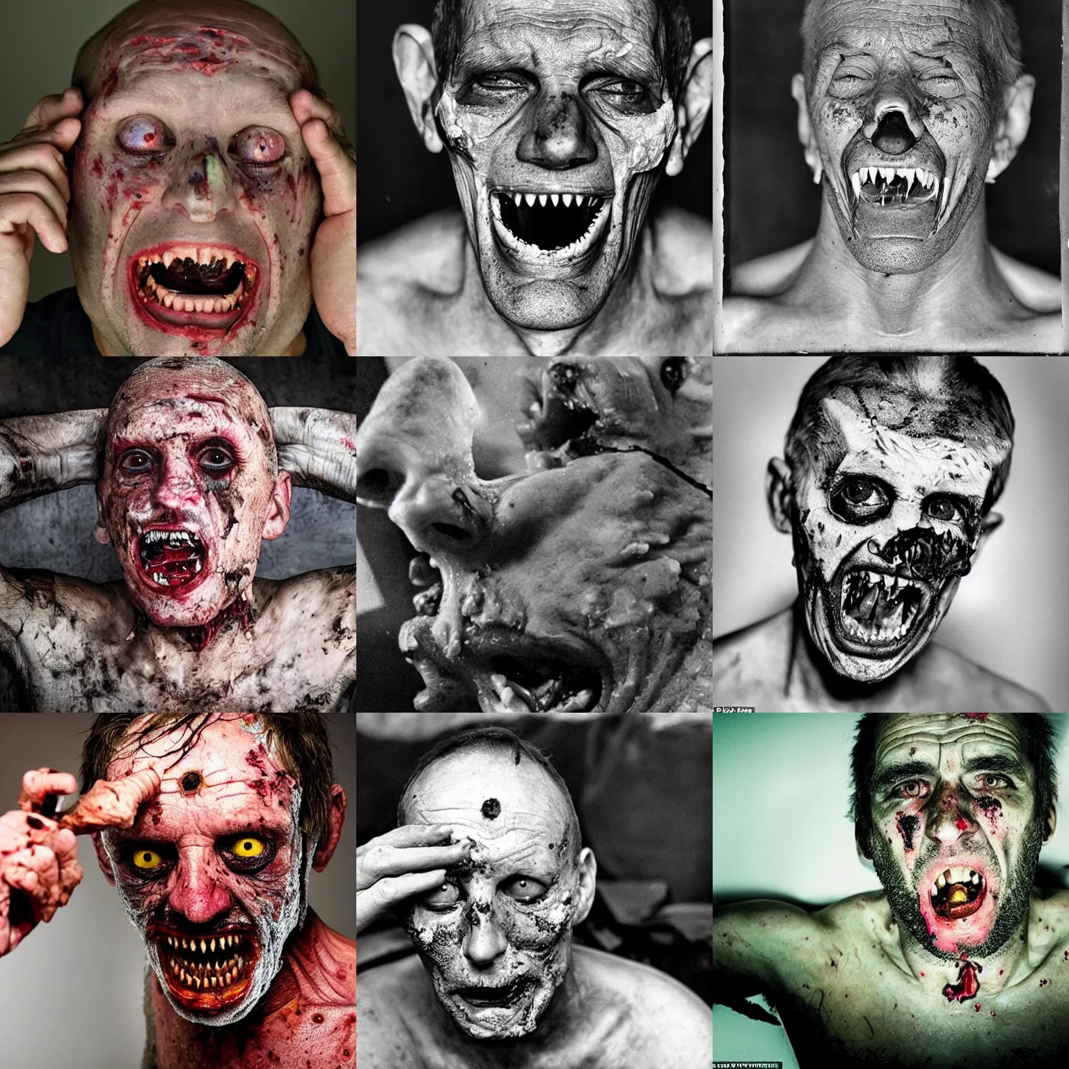 Prompt: a man rotting from within due to consuming Krokodil, horror, grotesque, photograph