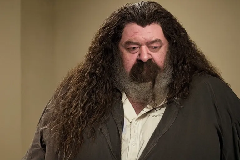 Prompt: still of Hagrid in Breaking Bad