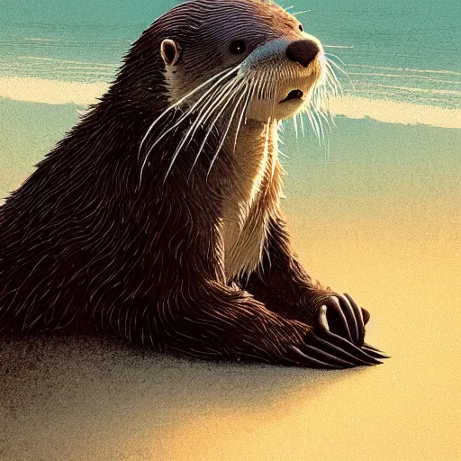 Prompt: an otter listening to music,digital art,art by greg rutkowski,trevor henderson,western comic style,photorealistic,realistic,deviantart,artstation,cg society,detailed face,hyperdetailed,amazing artwork,real photo