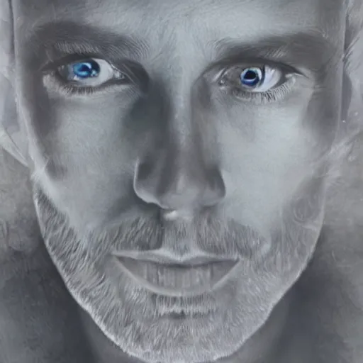 Prompt: thom yorke singer songwriter in a glasshelmet filling up with water, waterline refractions, beautiful blue eyes, eyes reflecting into eyes reflecting into infinity, spherical black pupils, eyes reflecting into eyes reflecting into infinity, dramatic lighting