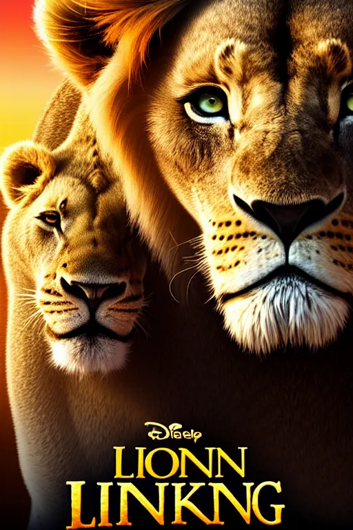 Image similar to lion king movie poster, cgi, cinema, realistic