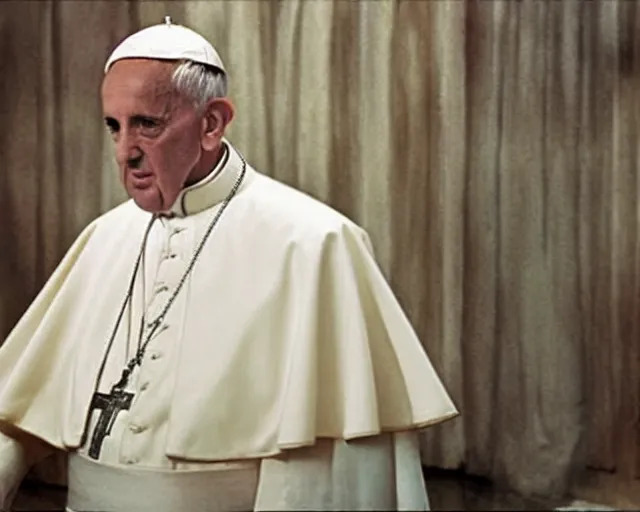 Prompt: a film still of the pope as the faraoh, in the 1 0 commandments ( 1 9 5 6 ), technicolor color