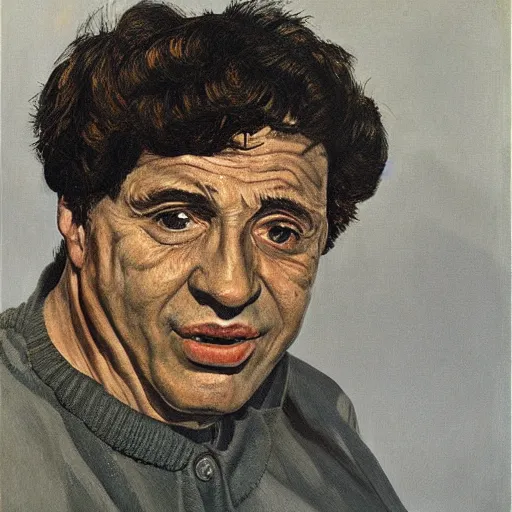 Image similar to portrait of eusebio, painting by paula rego, high detail, high resolution