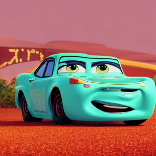 Image similar to car jesus christ chrysler as a car from cars 2, jesus, as a car from the movie pixar's cars 3, cinestill,