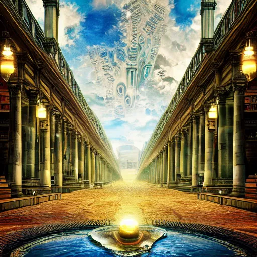 Image similar to the akashic records hyperdetailed photorealism HDR 8k resolution extremely intriguing Sapiential Divine Imagination