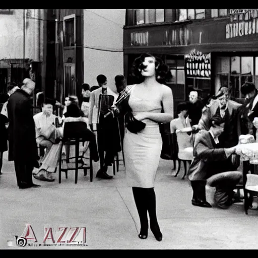 Image similar to photograph of film a noir jazz bar, crowds of people, she arrived in a red dress, cinematography by john alton, burnet guffey, john seitz.