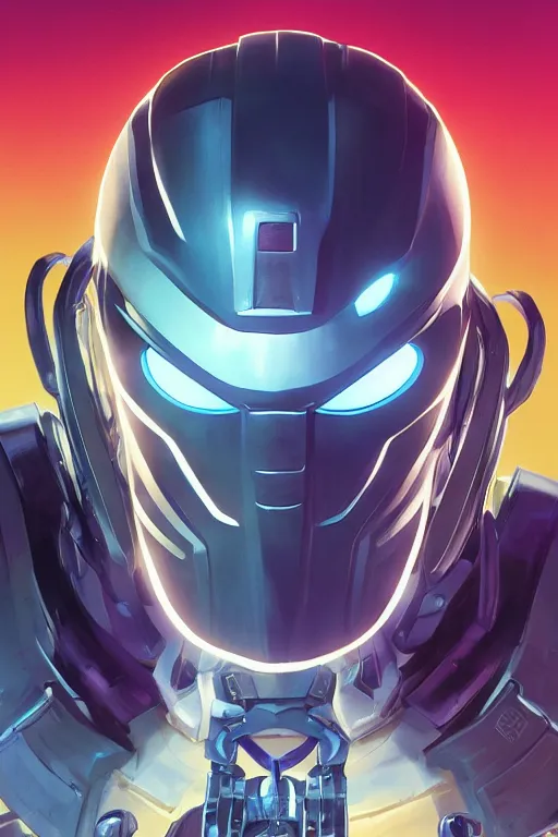 Image similar to epic mask helmet robot ninja portrait stylized as fornite style game design fanart by concept artist gervasio canda, behance hd by jesper ejsing, by rhads, makoto shinkai and lois van baarle, ilya kuvshinov, rossdraws global illumination radiating a glowing aura global illumination ray tracing hdr render in unreal engine 5