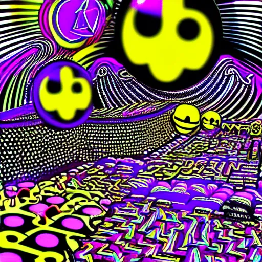 Image similar to acid house music rave graphics psychedelic illustration smiley trippy ecstasy dnb jungle