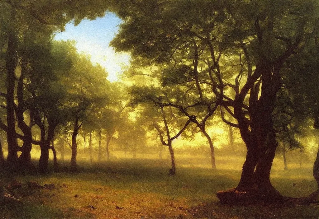 Prompt: “an original painting by Albert Bierstadt”